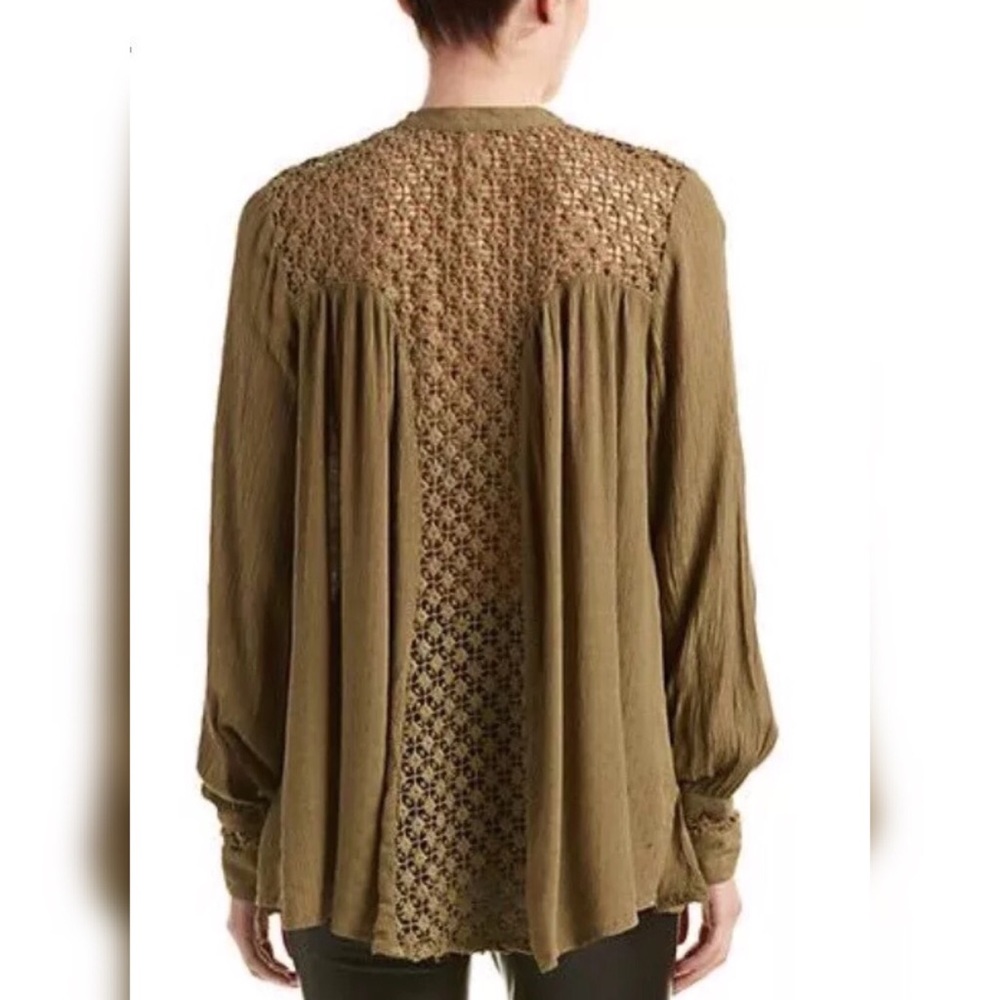 Free People Green 'The Best Button Front Blouse'